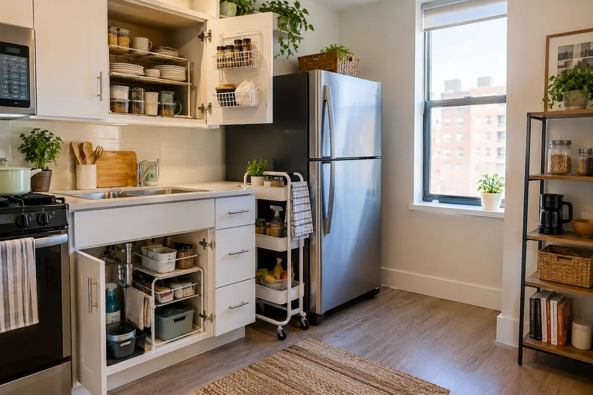 No-Drill Kitchen Storage Ideas for Renters: 20 Renter-Friendly Solutions
